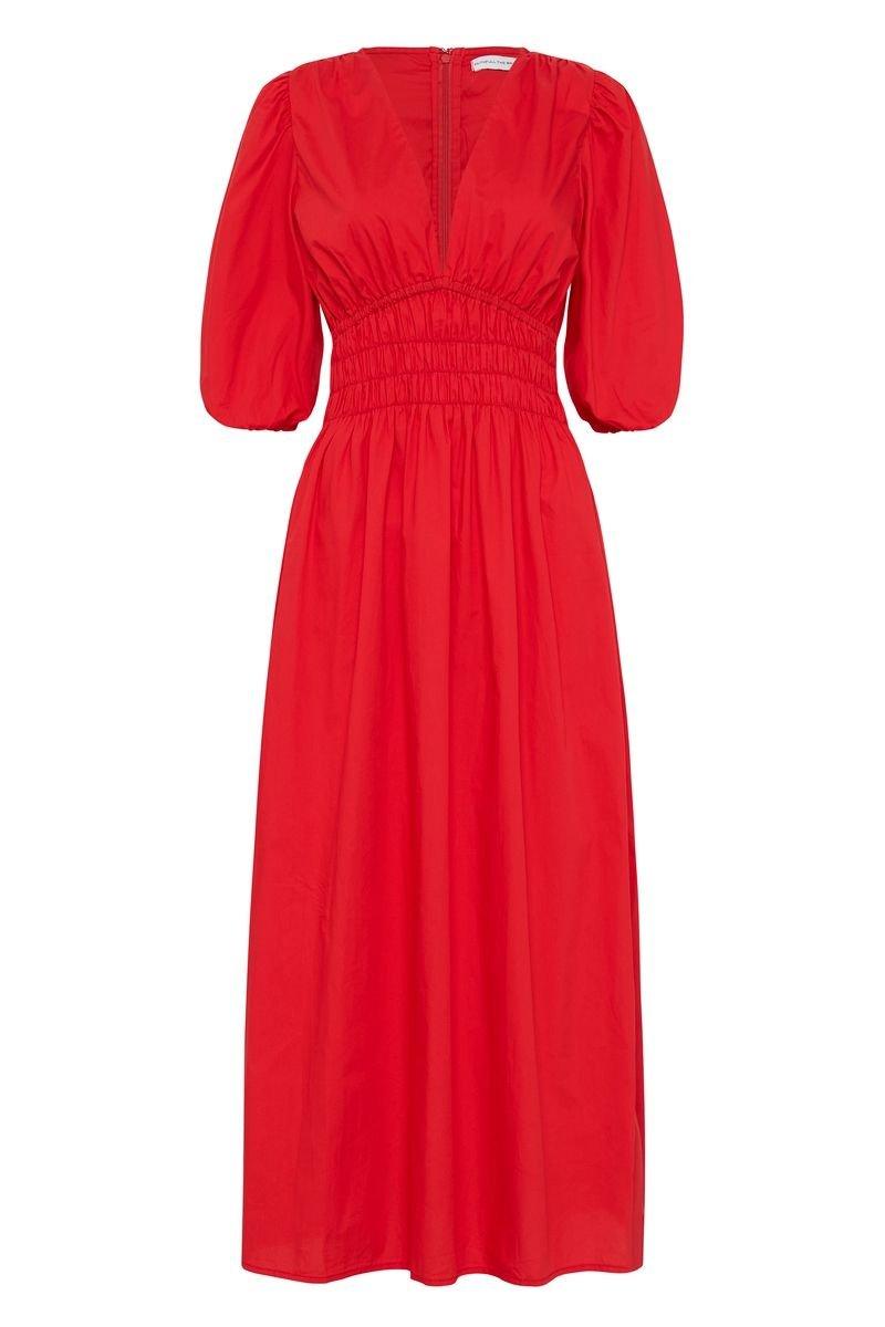 Agnata Midi Dress Cherry Tomato - No22 Damplassen
