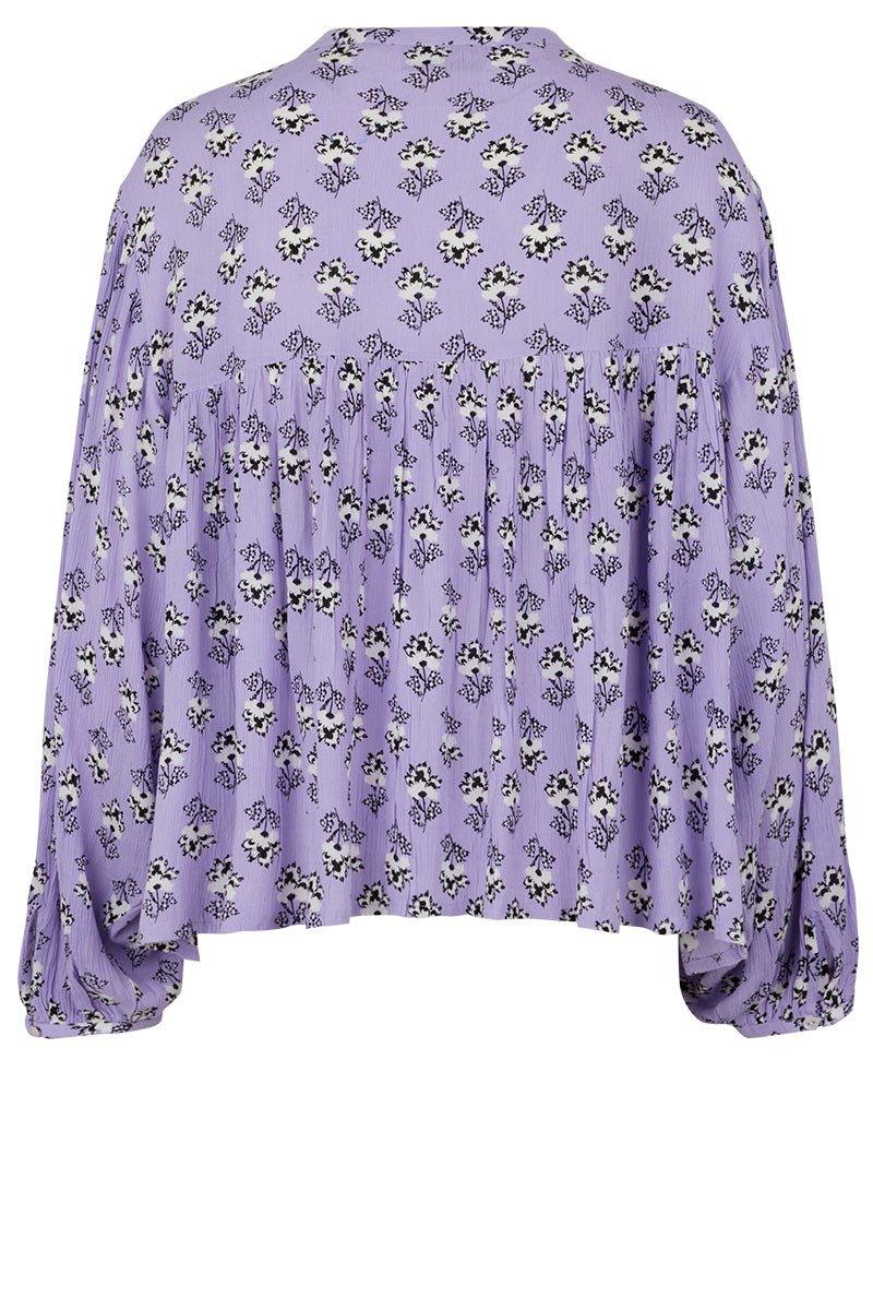Alby Blouse Purple Floral - No22 Damplassen