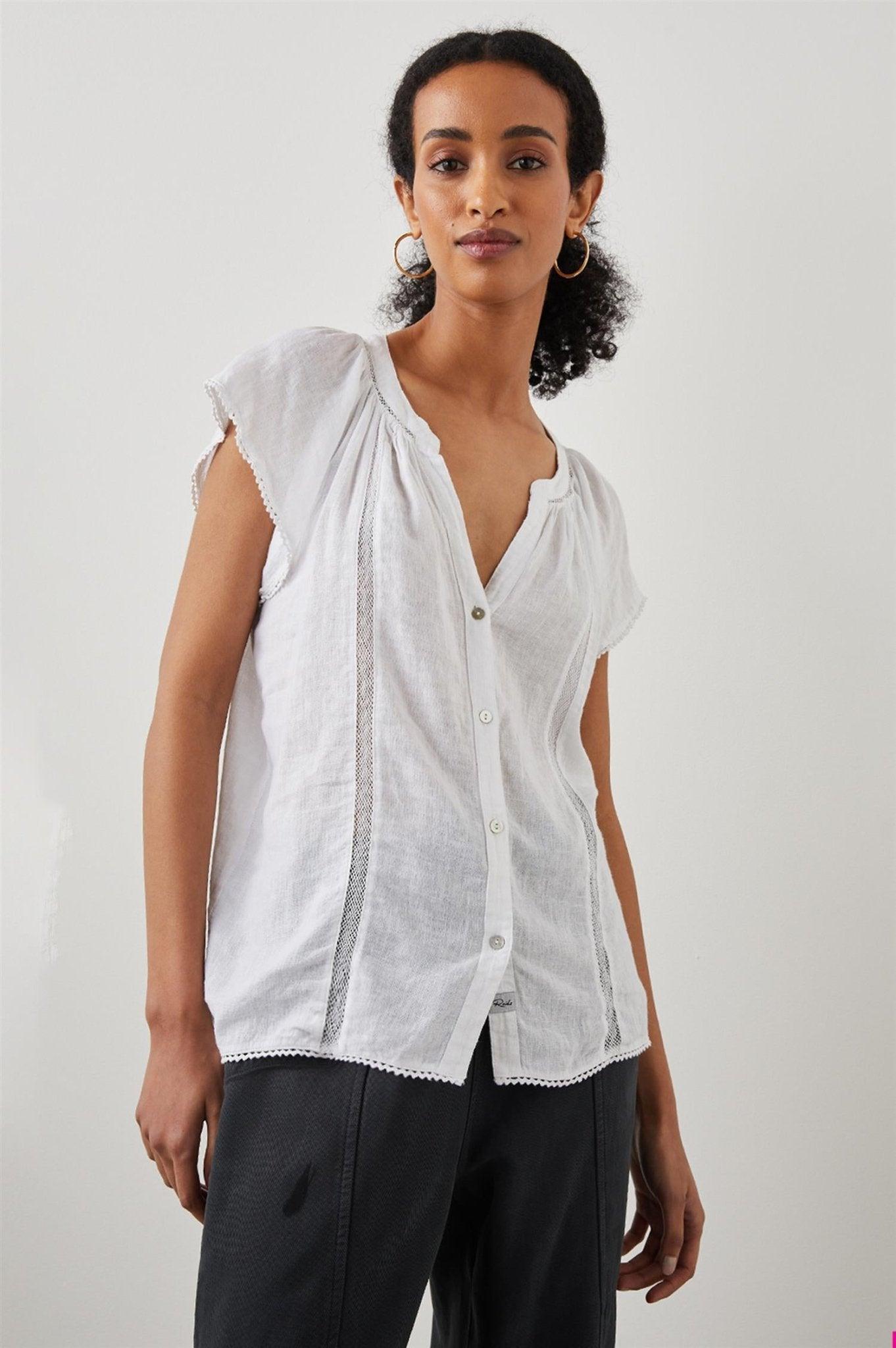 Rails - Alena Blouse White Lace Detail - No22 Damplassen