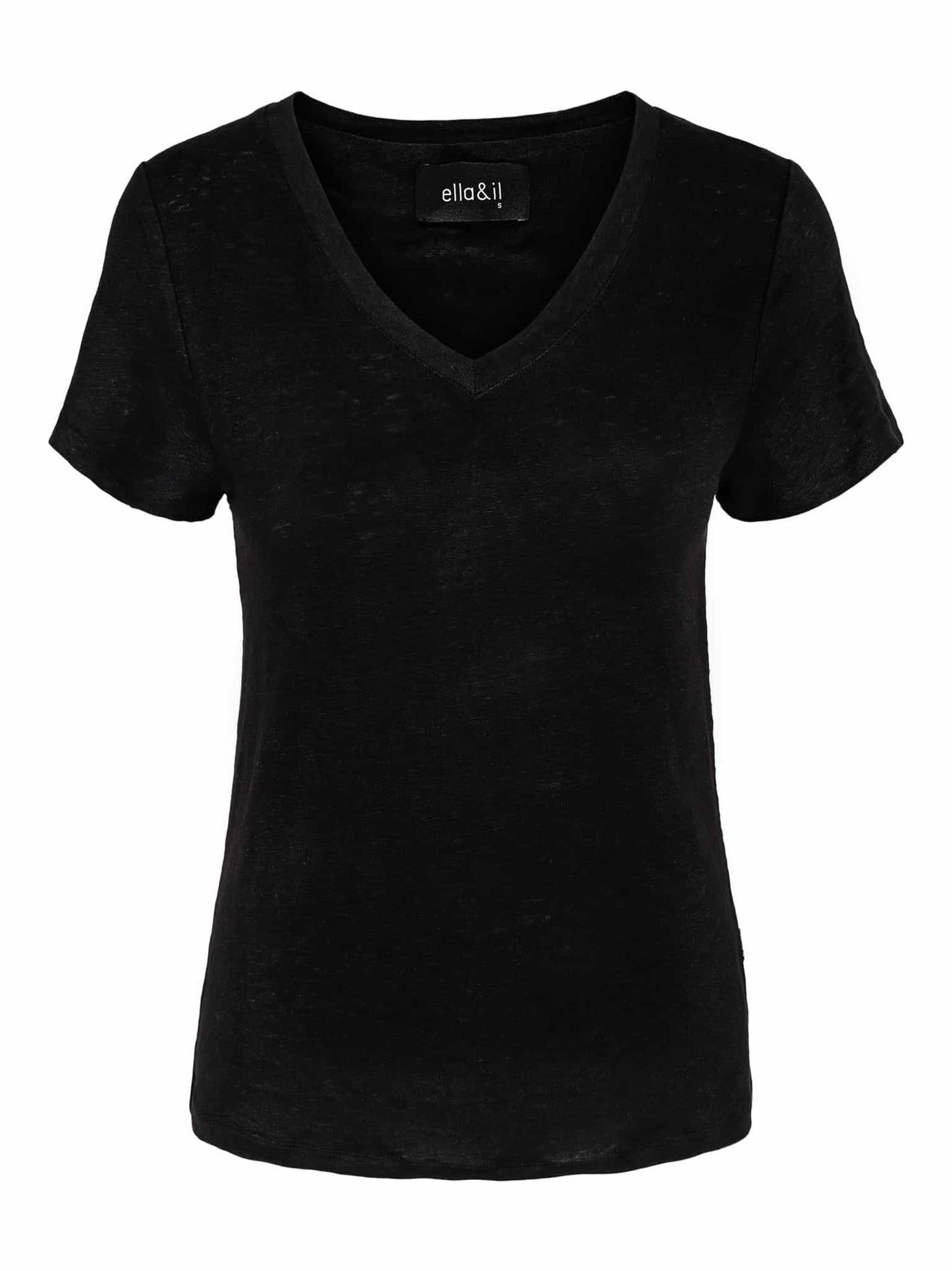 Alethe Linen Tee Black - No22 Damplassen