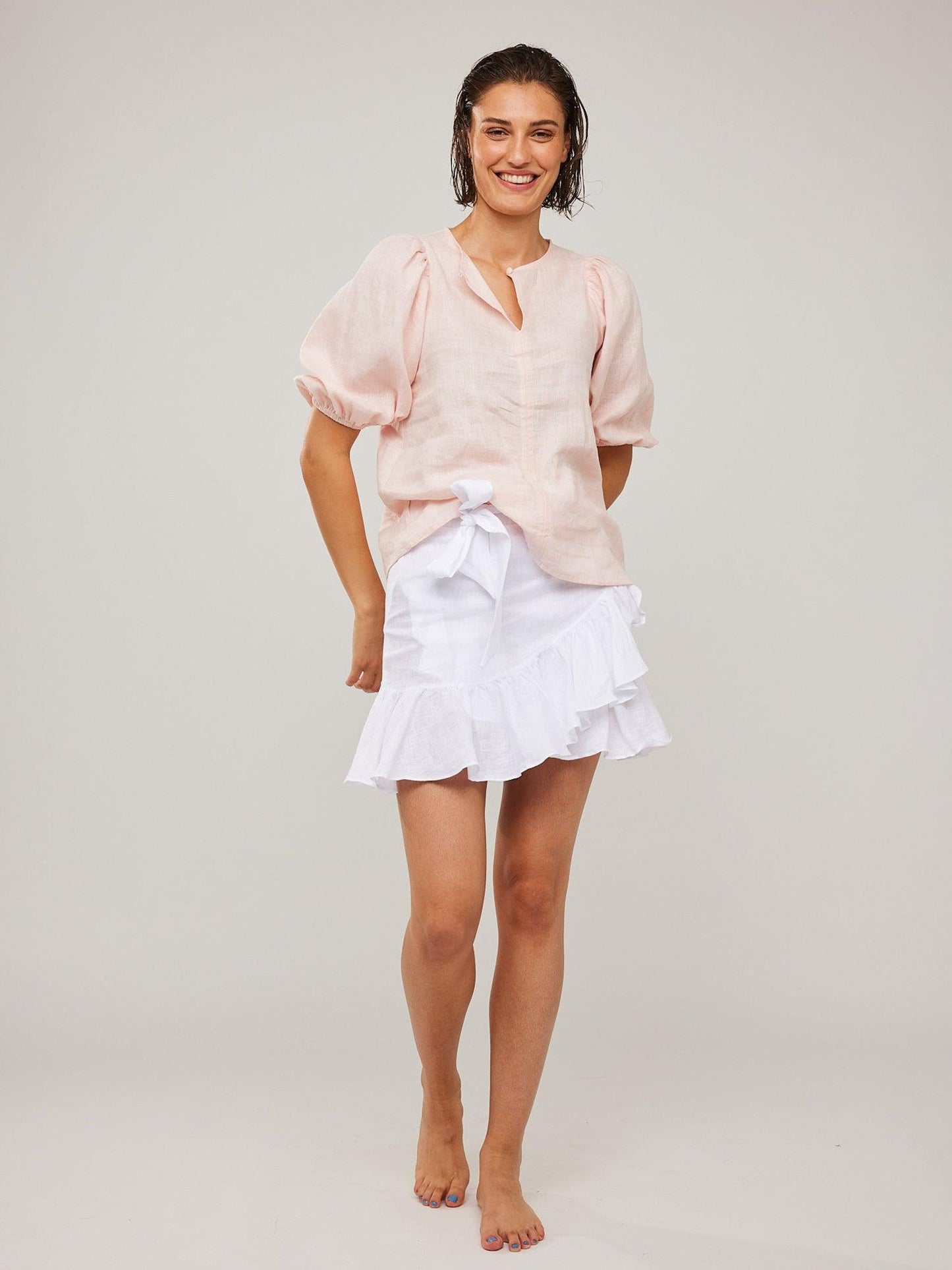 Anna Linen Top Dusty Pink - No22 Damplassen