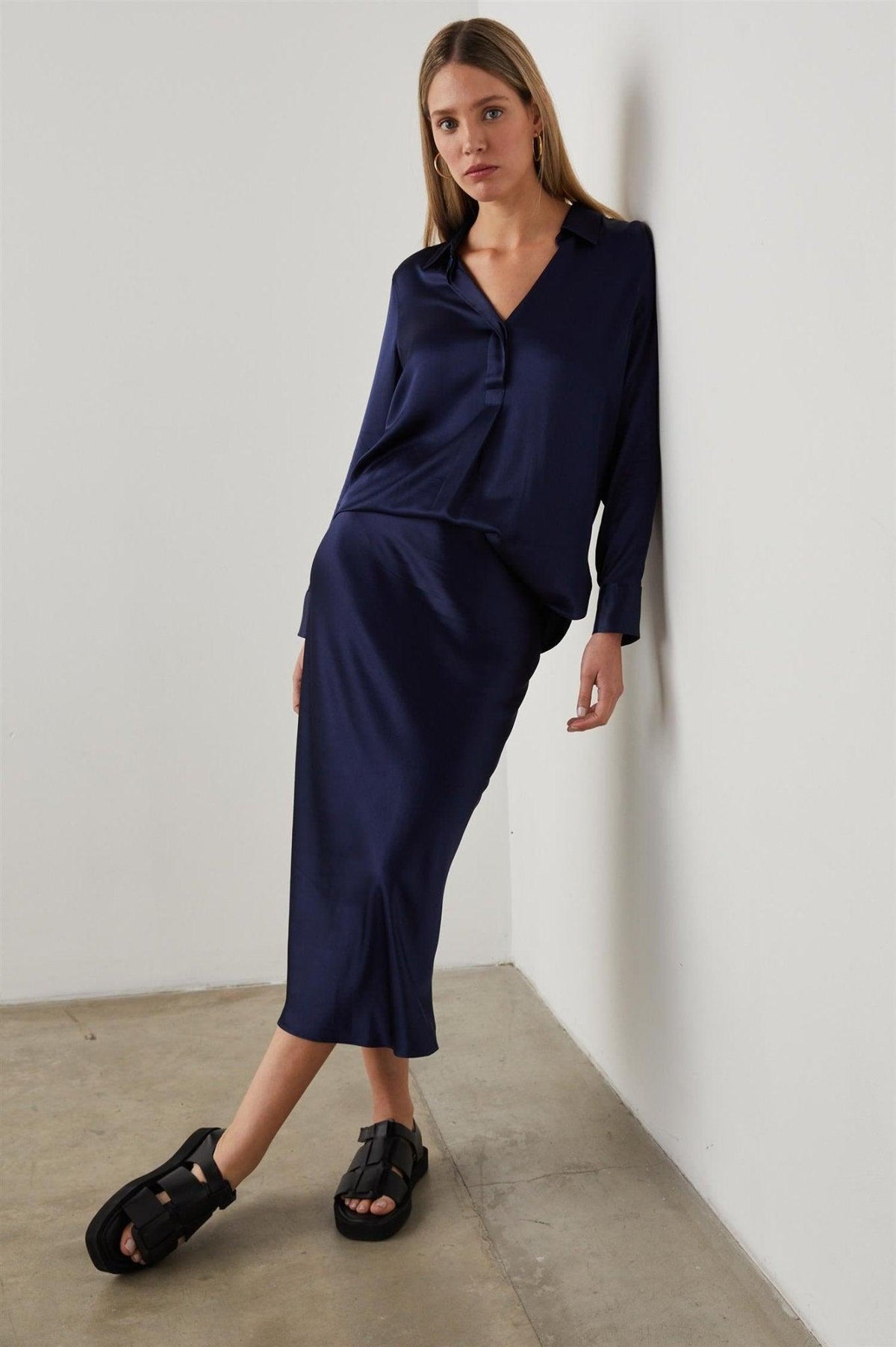Anya Skirt Navy - No22 Damplassen