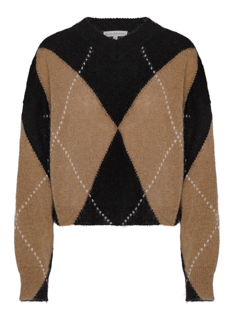 Argyle Sweater Black - No22 Damplassen