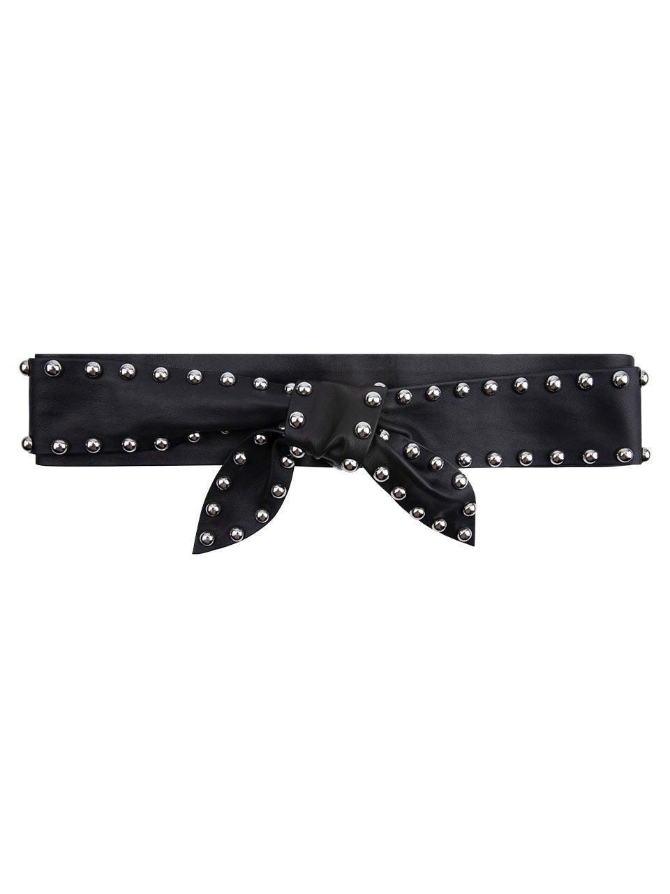 Ayaki Strap Stud Leather Belt Raven - No22 Damplassen