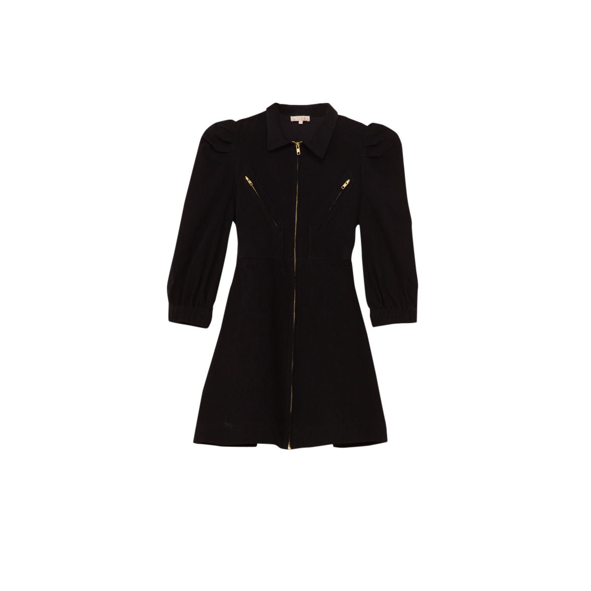 Baby Cord Collared Dress Black - No22 Damplassen