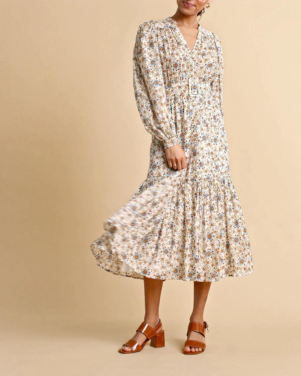 Bohemian Midi Dress Leaves - No22 Damplassen