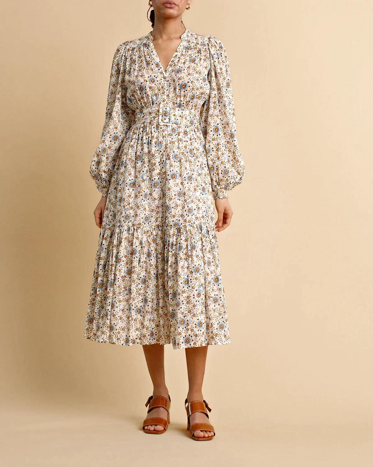 Bohemian Midi Dress Leaves - No22 Damplassen