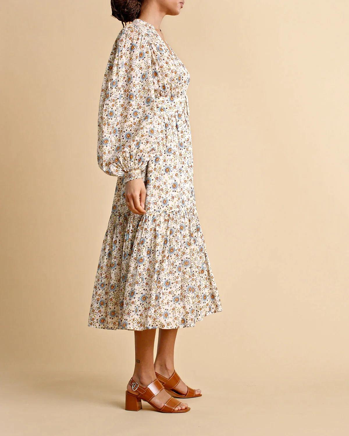 Bohemian Midi Dress Leaves - No22 Damplassen