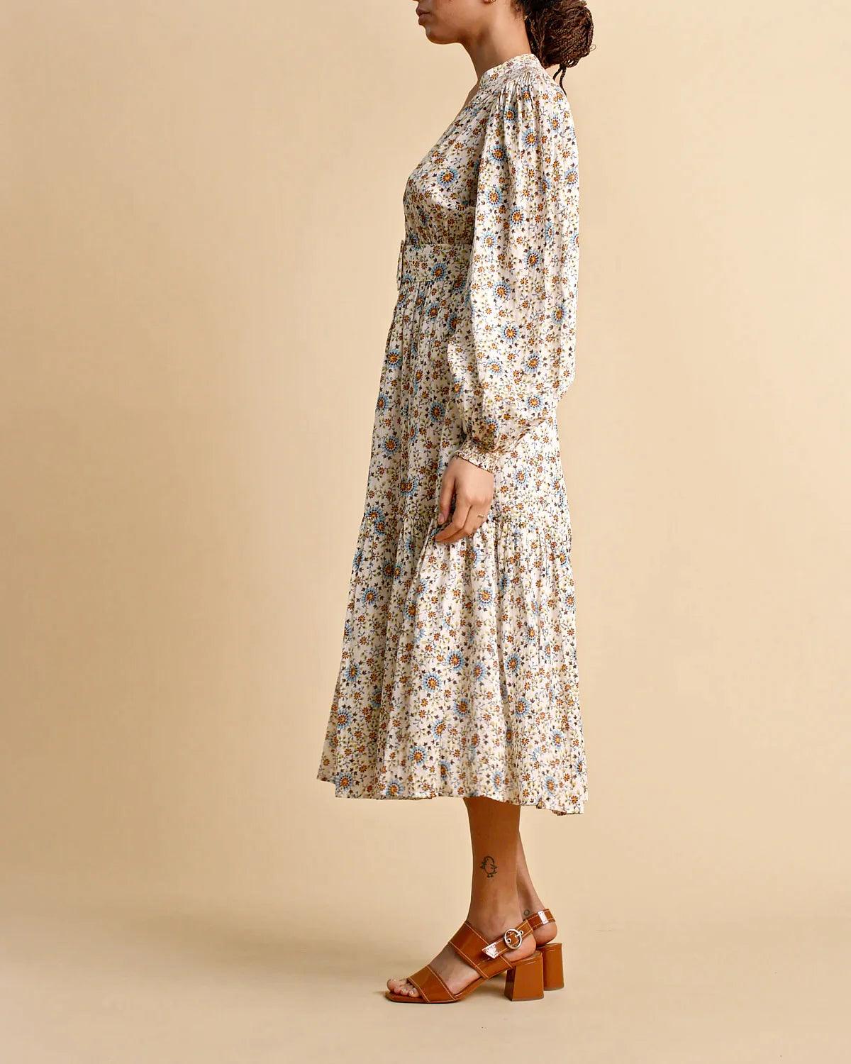 Bohemian Midi Dress Leaves - No22 Damplassen