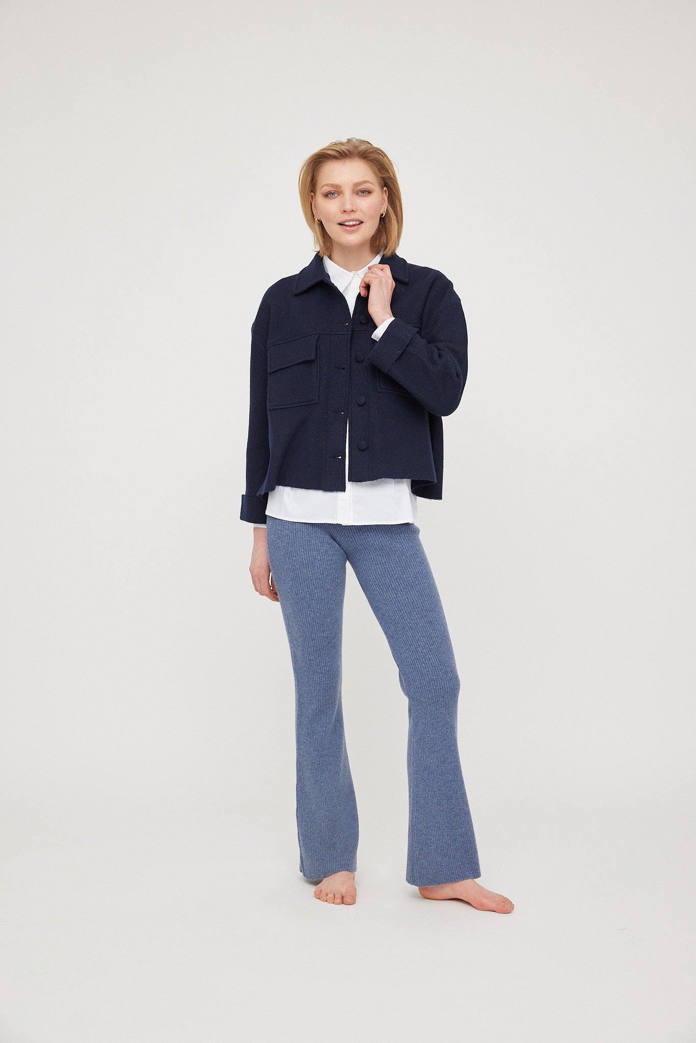 Brita Merino Jacket Navy - No22 Damplassen