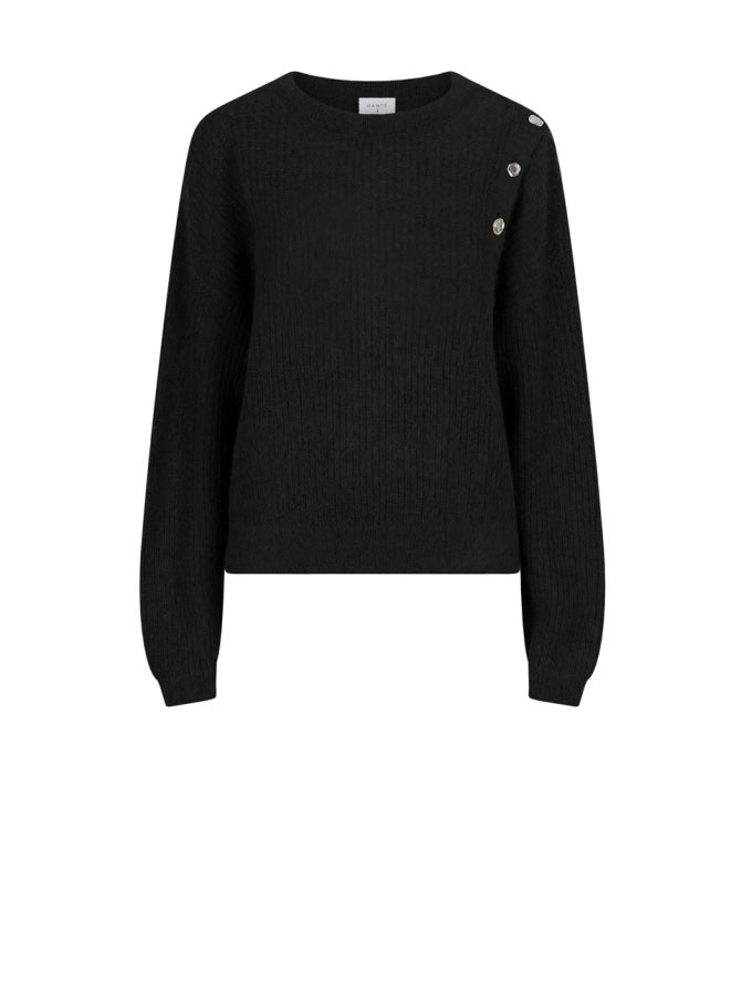 Bruni Fancy Button Sweater Raven - No22 Damplassen