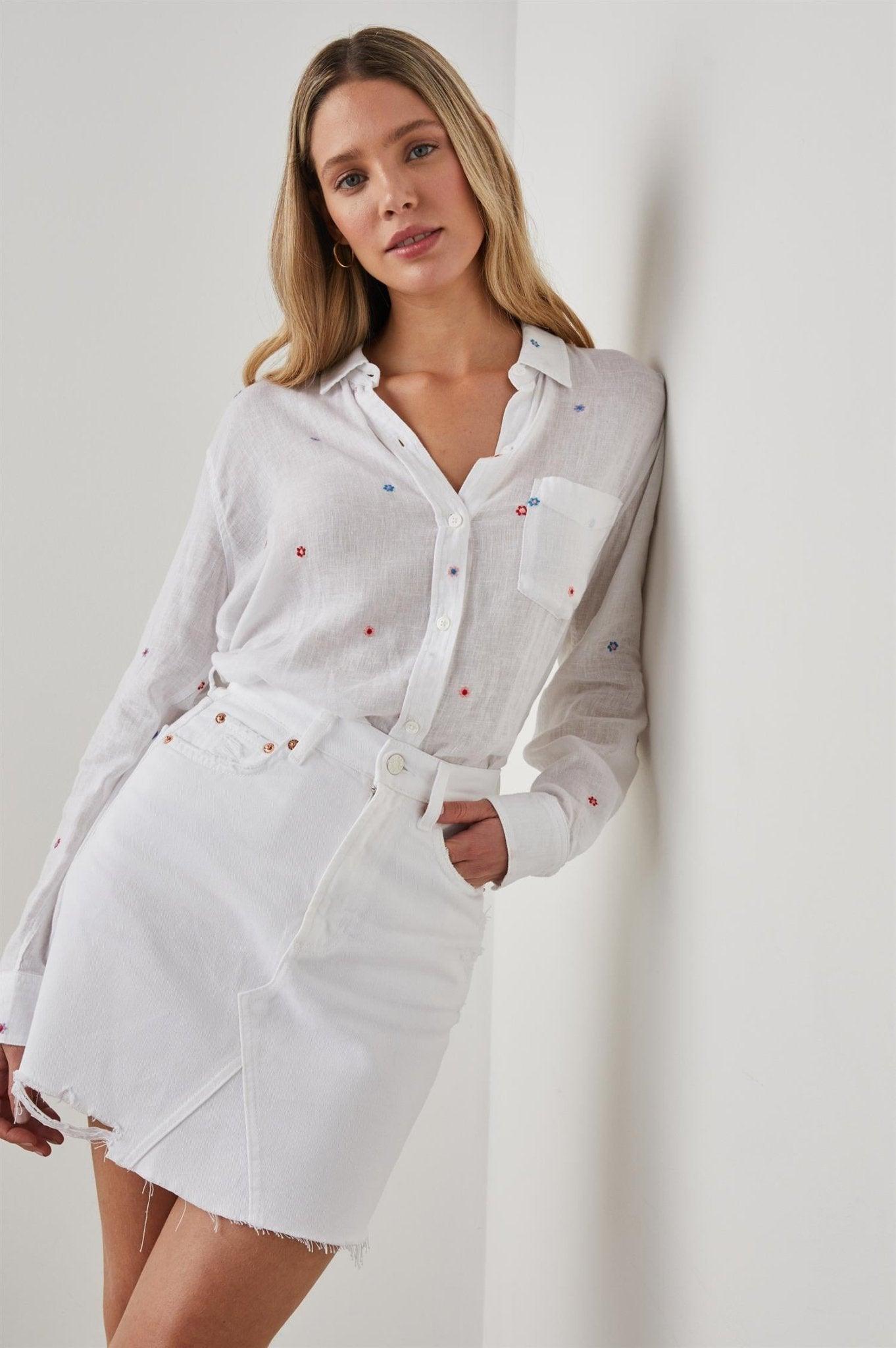 Charli Shirt Multi Daisy Embroidery - No22 Damplassen