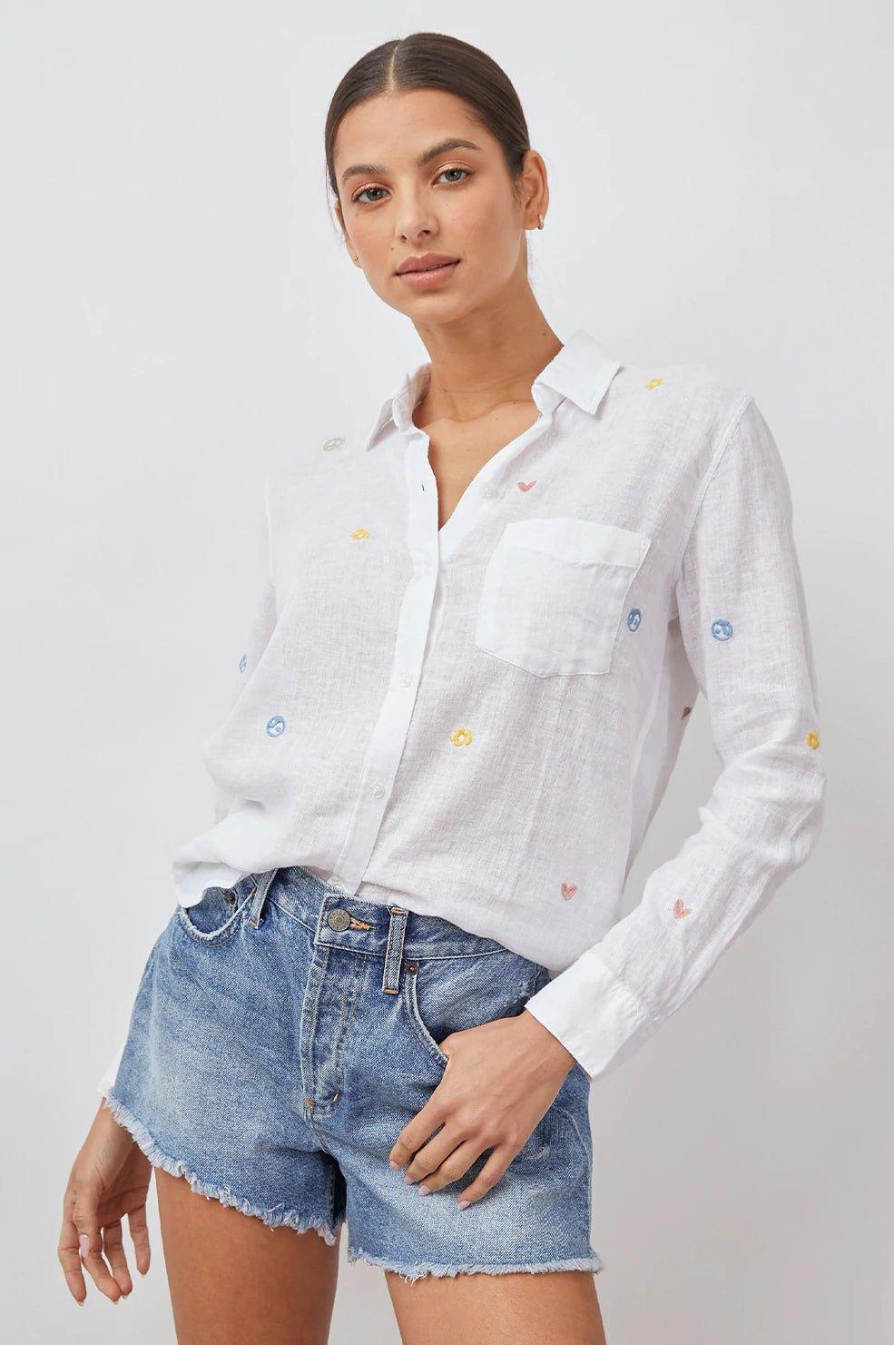 Charli Shirt Peace and Love Embroidery - No22 Damplassen