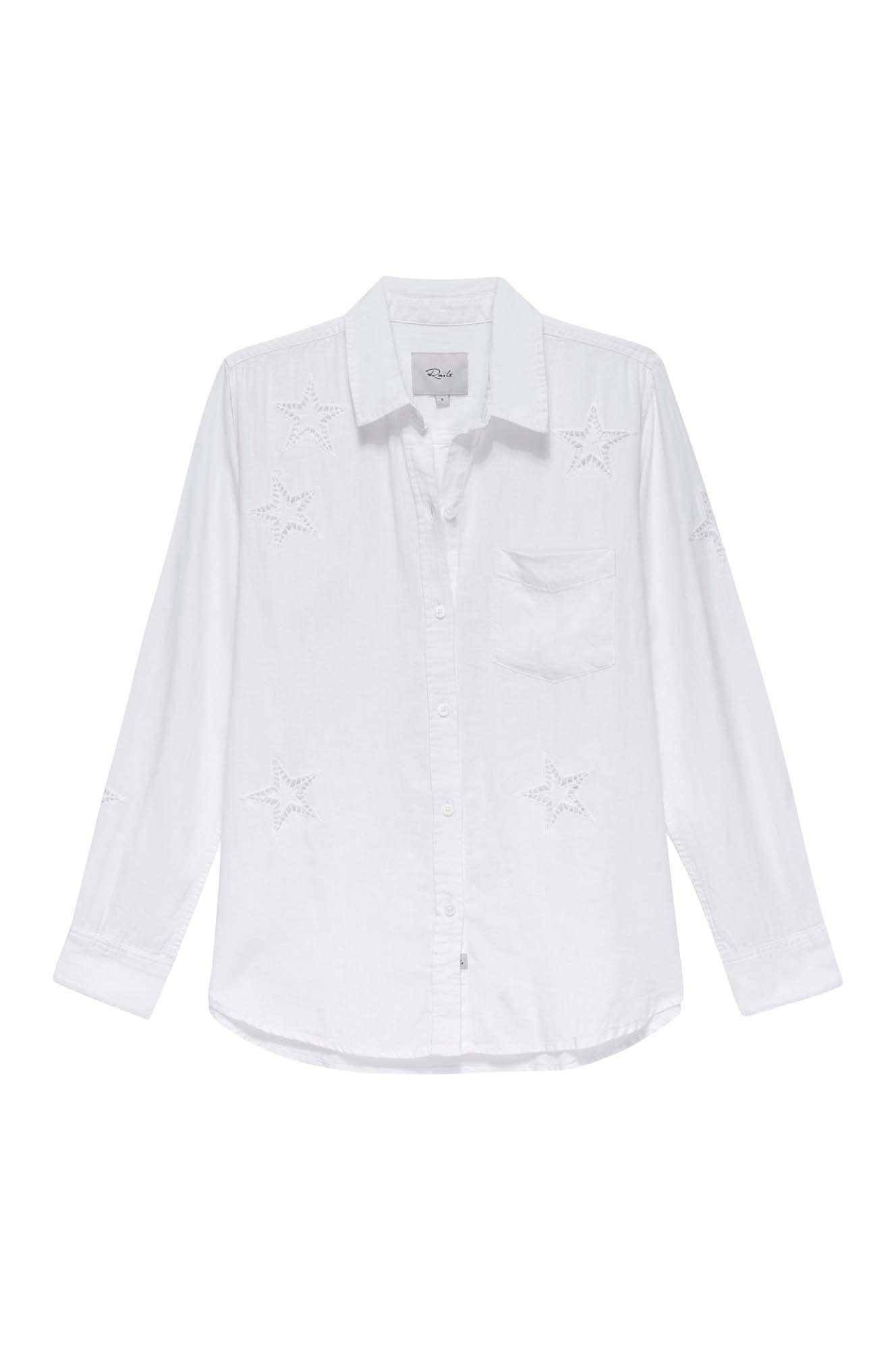 Charli Shirt White Eyelet Stars - No22 Damplassen