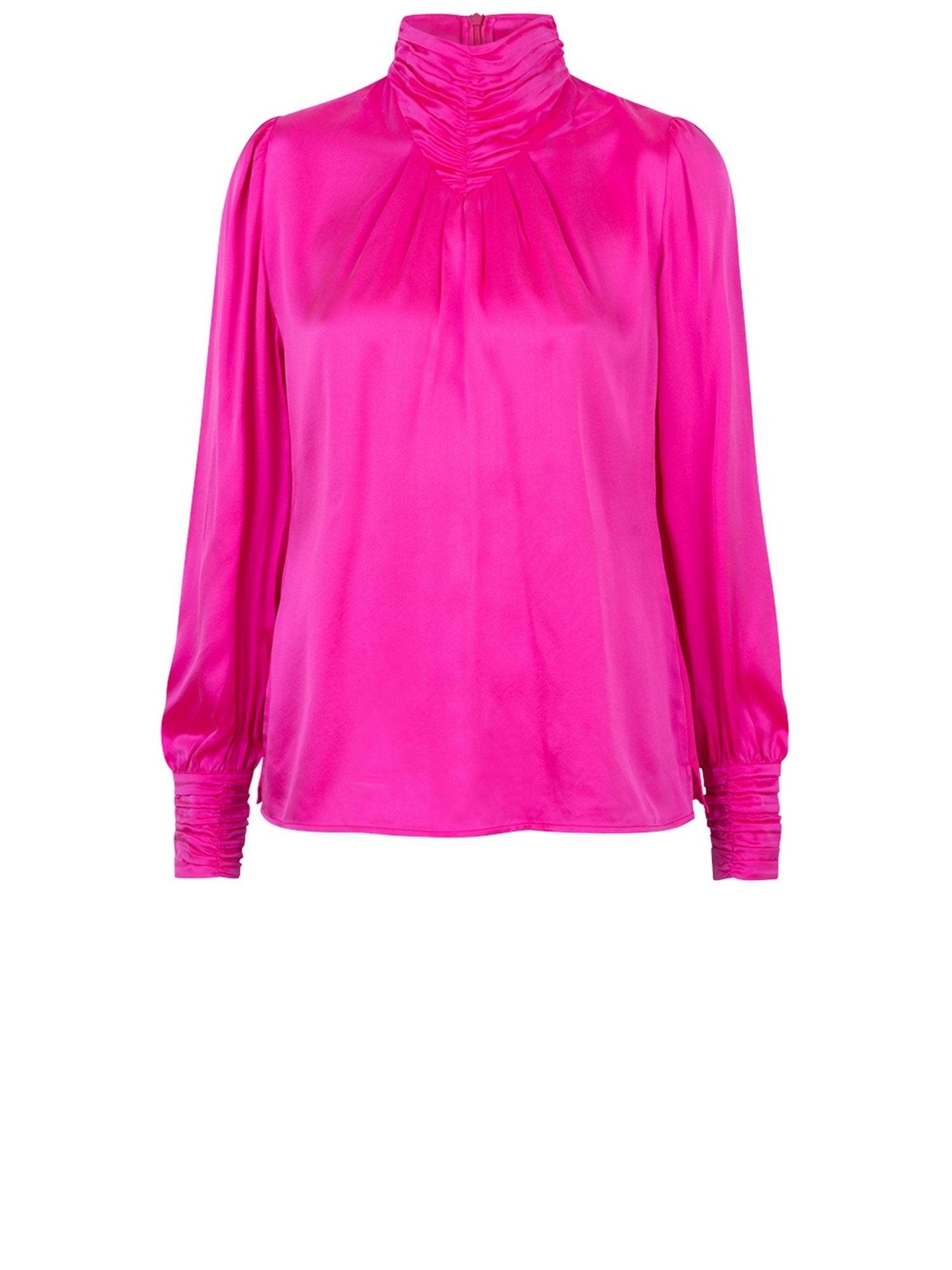 Coline High Collar Top Pink Energy - No22 Damplassen