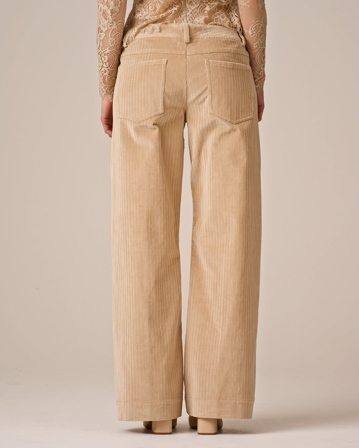 Corduroy Flared Trousers Beige - No22 Damplassen
