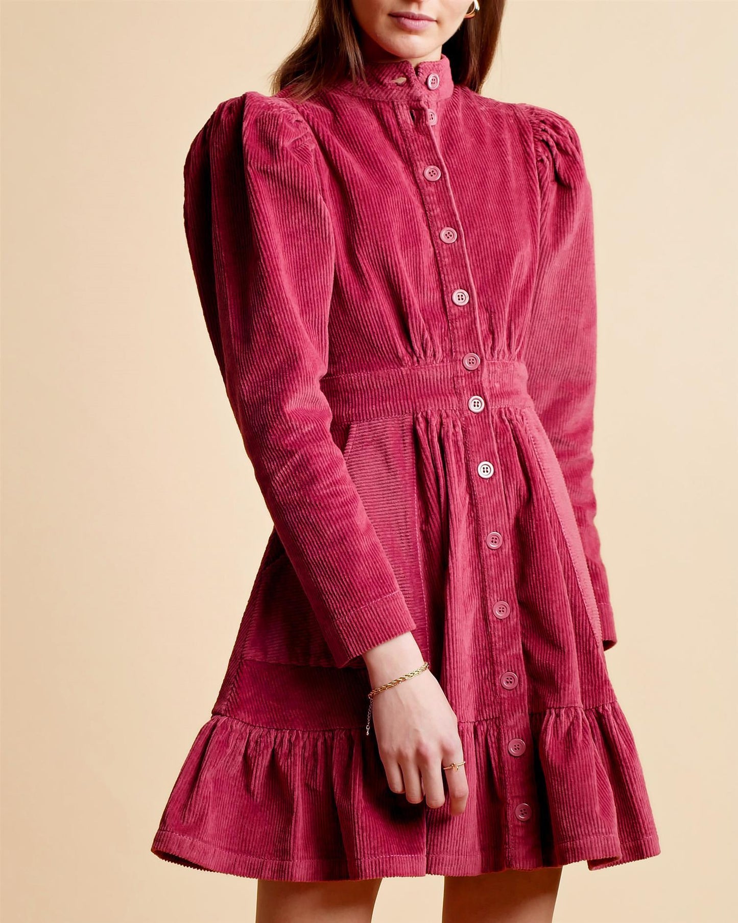 byTiMo - Corduroy Mini Dress Berry - No22 Damplassen