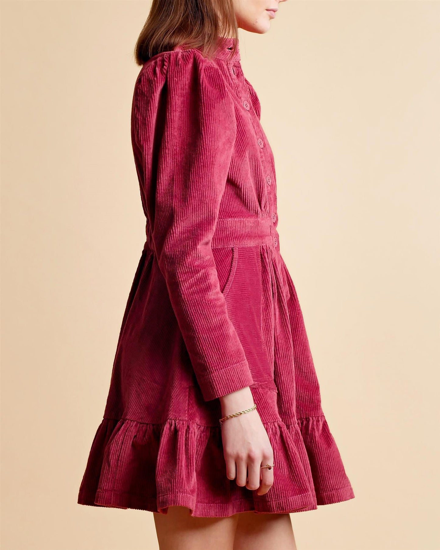 byTiMo - Corduroy Mini Dress Berry - No22 Damplassen