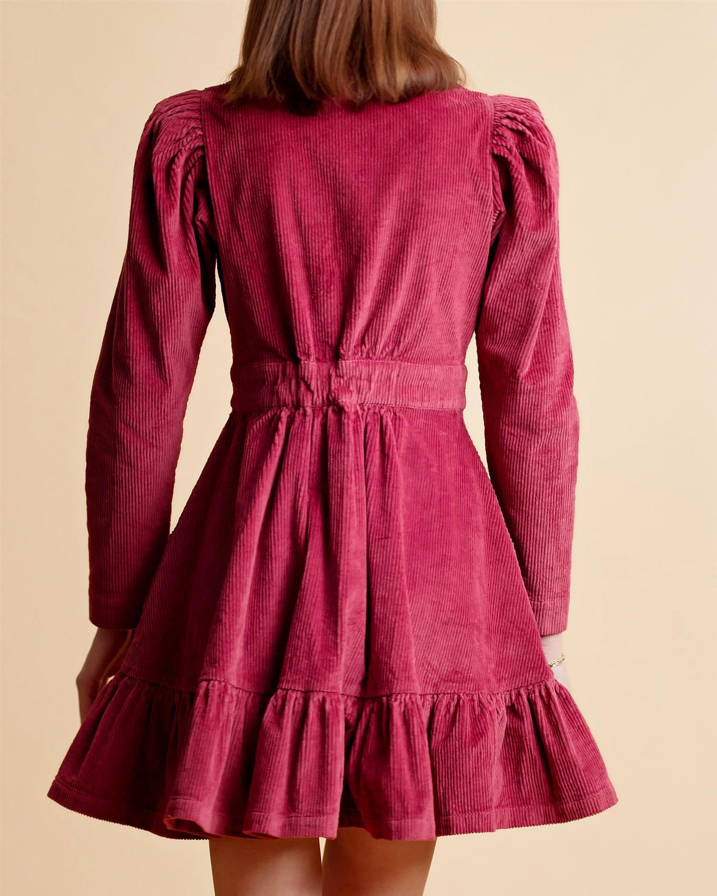 byTiMo - Corduroy Mini Dress Berry - No22 Damplassen