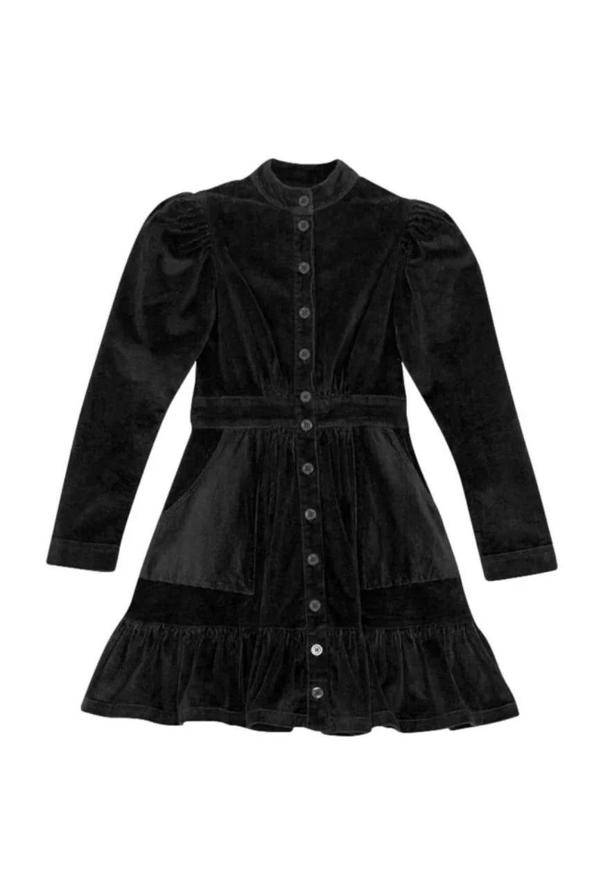 Corduroy Mini Dress Black - No22 Damplassen
