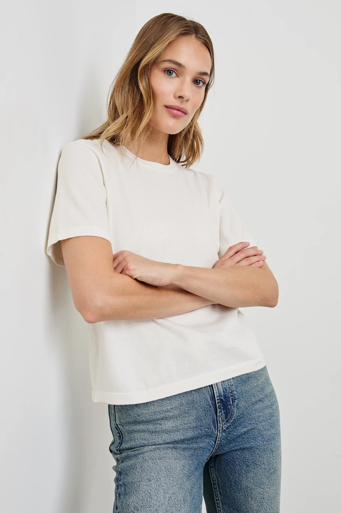 Cotton Cashmere Short Sleeve Tee White - No22 Damplassen