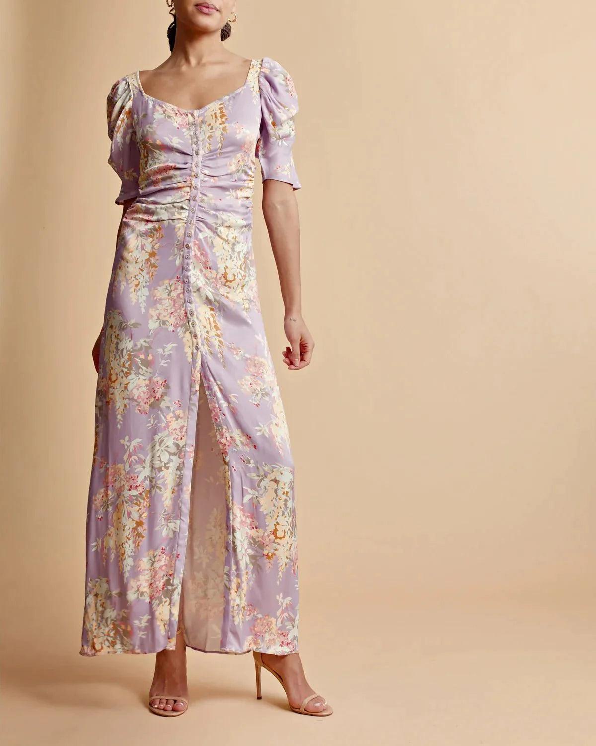Crèpe Satin Maxi Dress Vintage Bouquet - No22 Damplassen