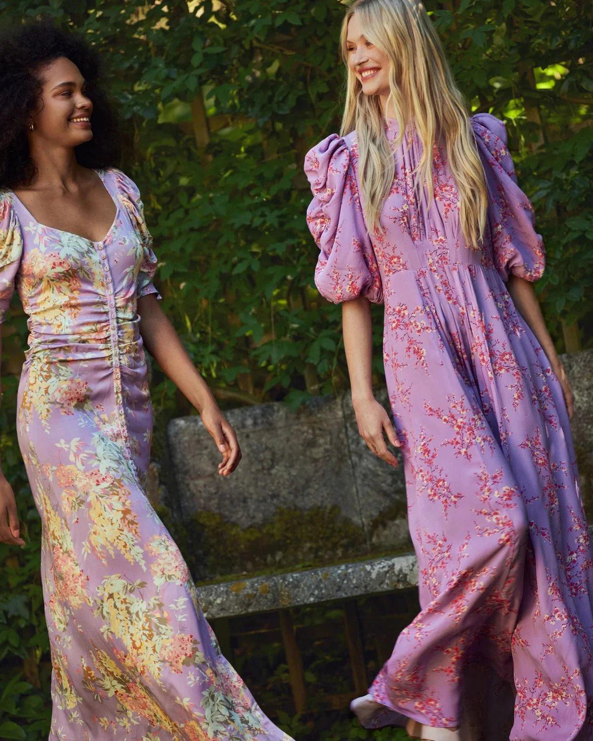Crèpe Satin Maxi Dress Vintage Bouquet - No22 Damplassen