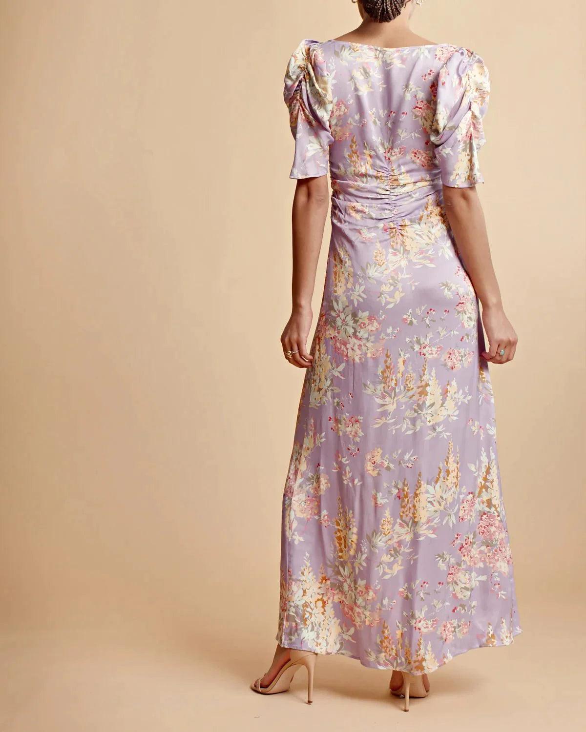 Crèpe Satin Maxi Dress Vintage Bouquet - No22 Damplassen