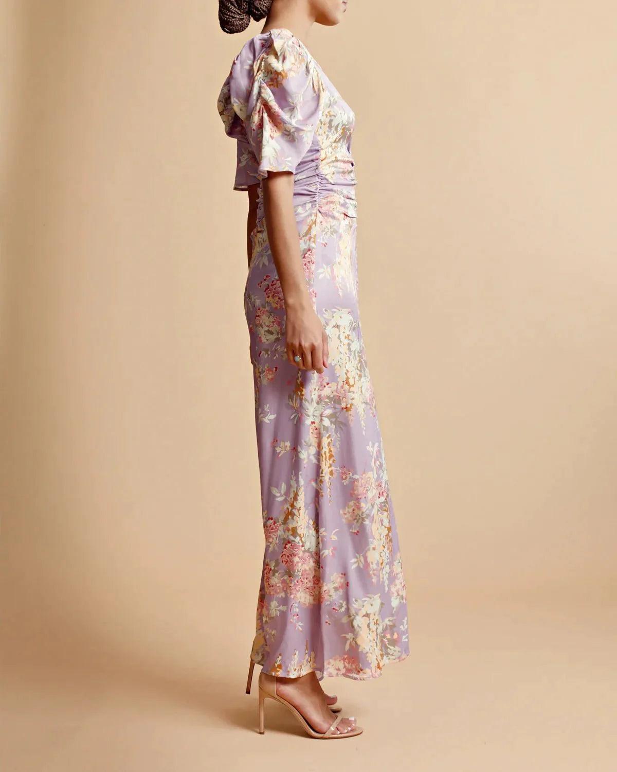 Crèpe Satin Maxi Dress Vintage Bouquet - No22 Damplassen