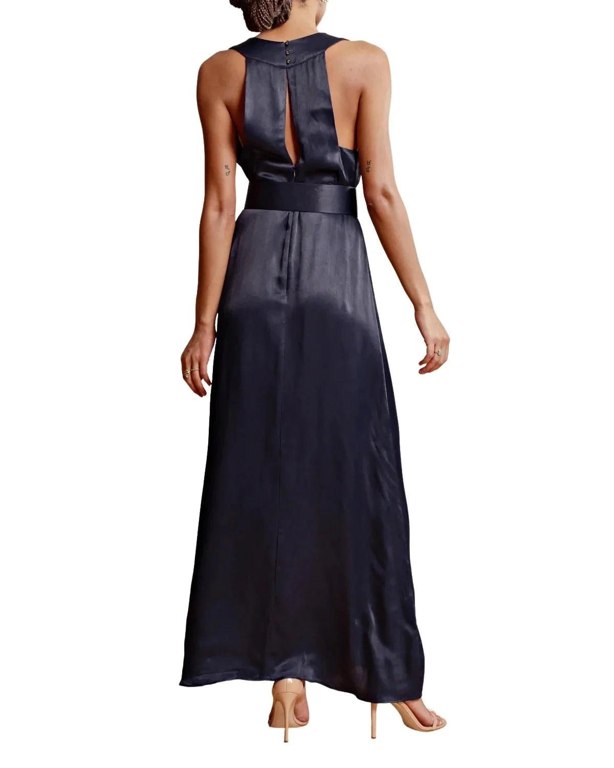 Crèpe satin Sleeveless Dress Navy - No22 Damplassen