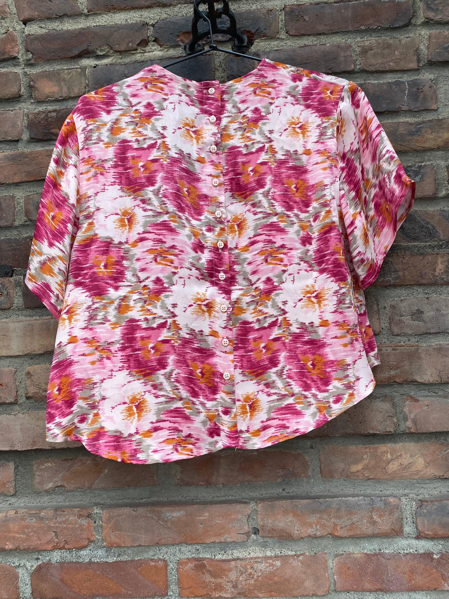 Crepe Satin Top Blushed Blossom - No22 Damplassen