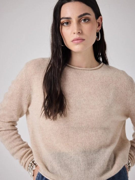 Danae Light Cashmere Sweater Beige Chine