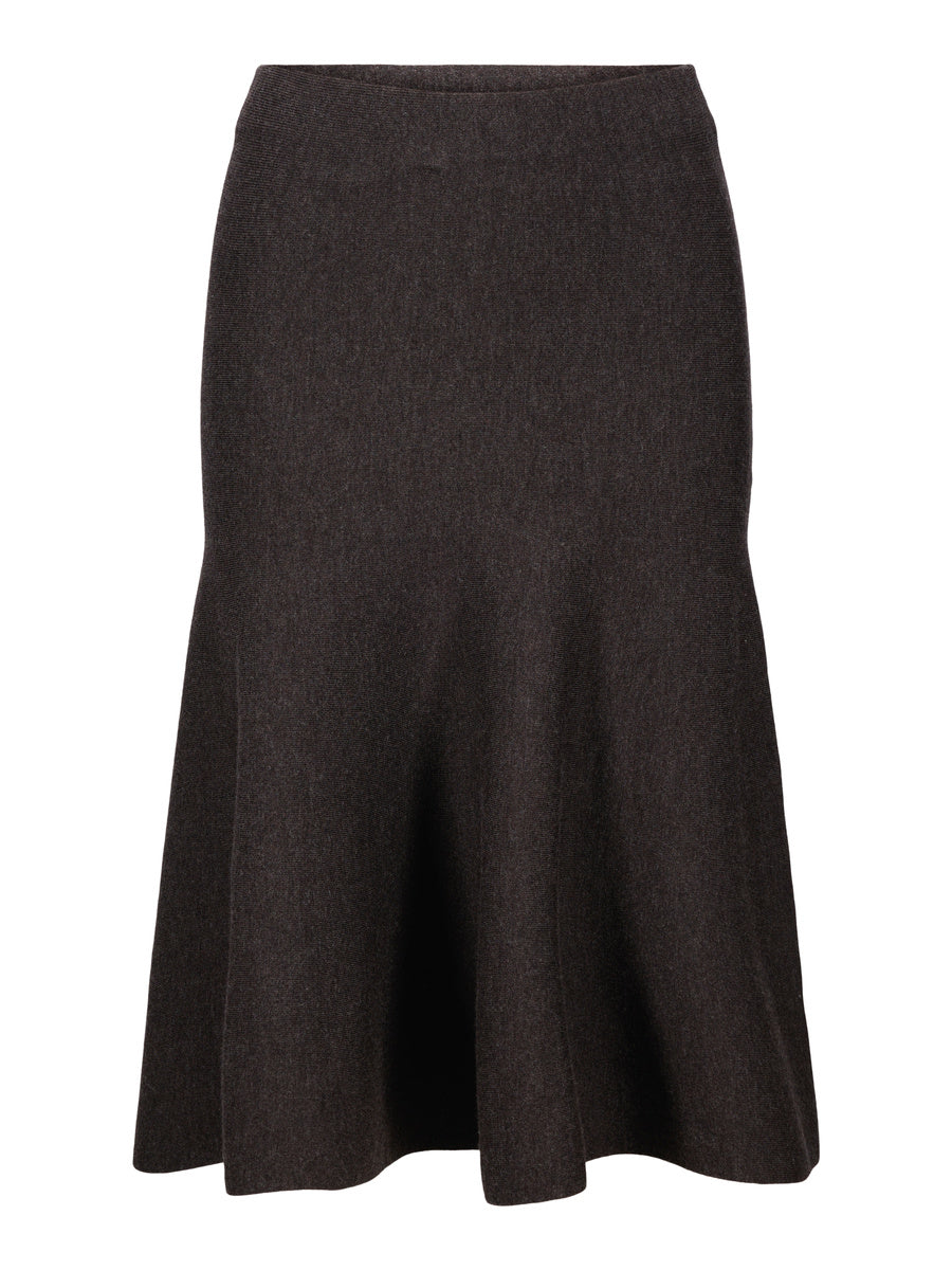 Darja Merino Skirt Dark Brown Melange - No22 Damplassen