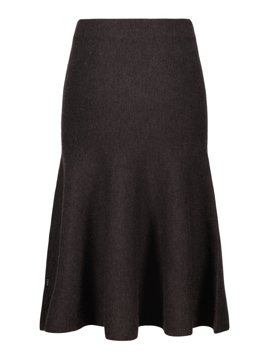 Darja Merino Skirt Dark Brown Melange - No22 Damplassen