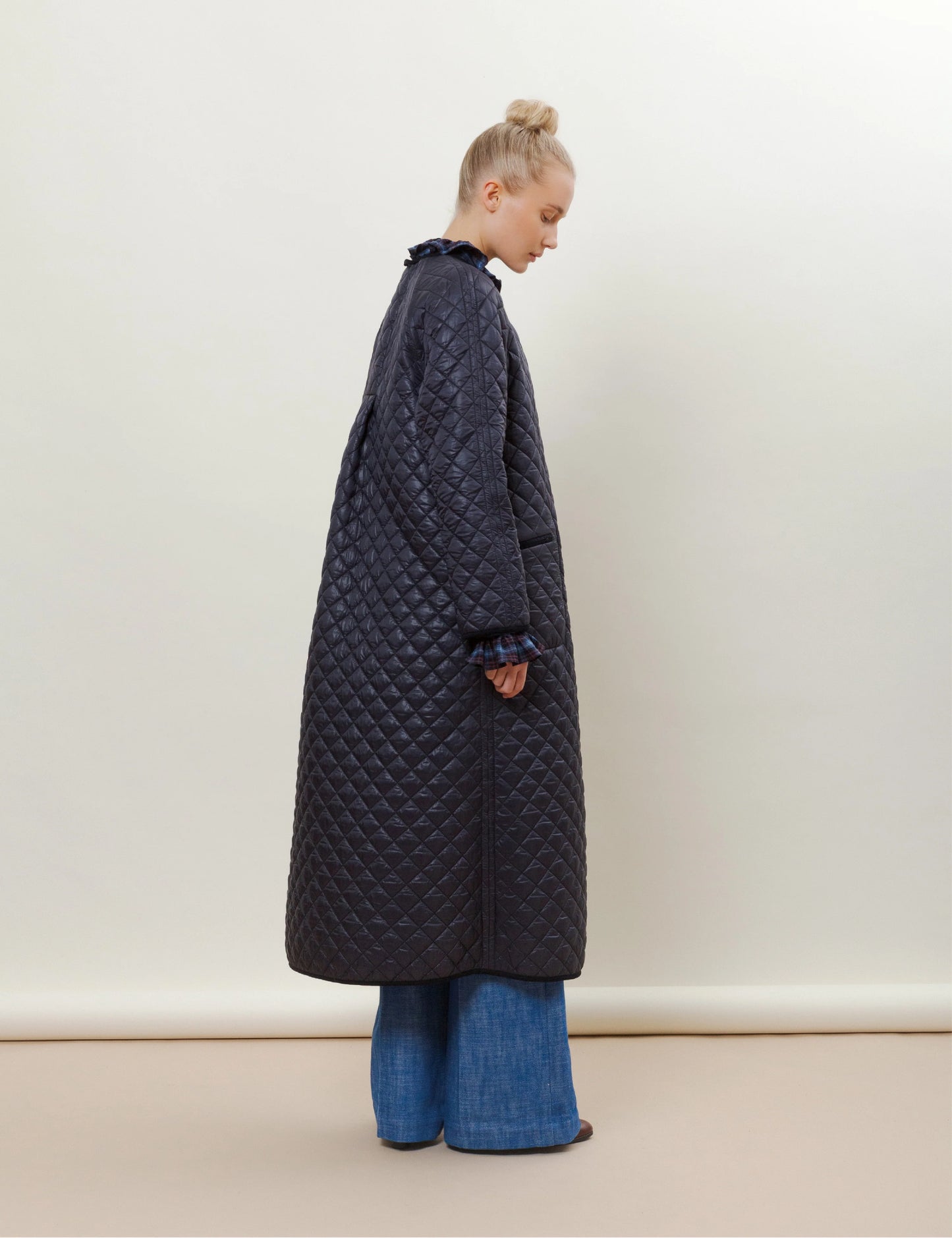 Deleila Coat Quilt Olive Blue - No22 Damplassen