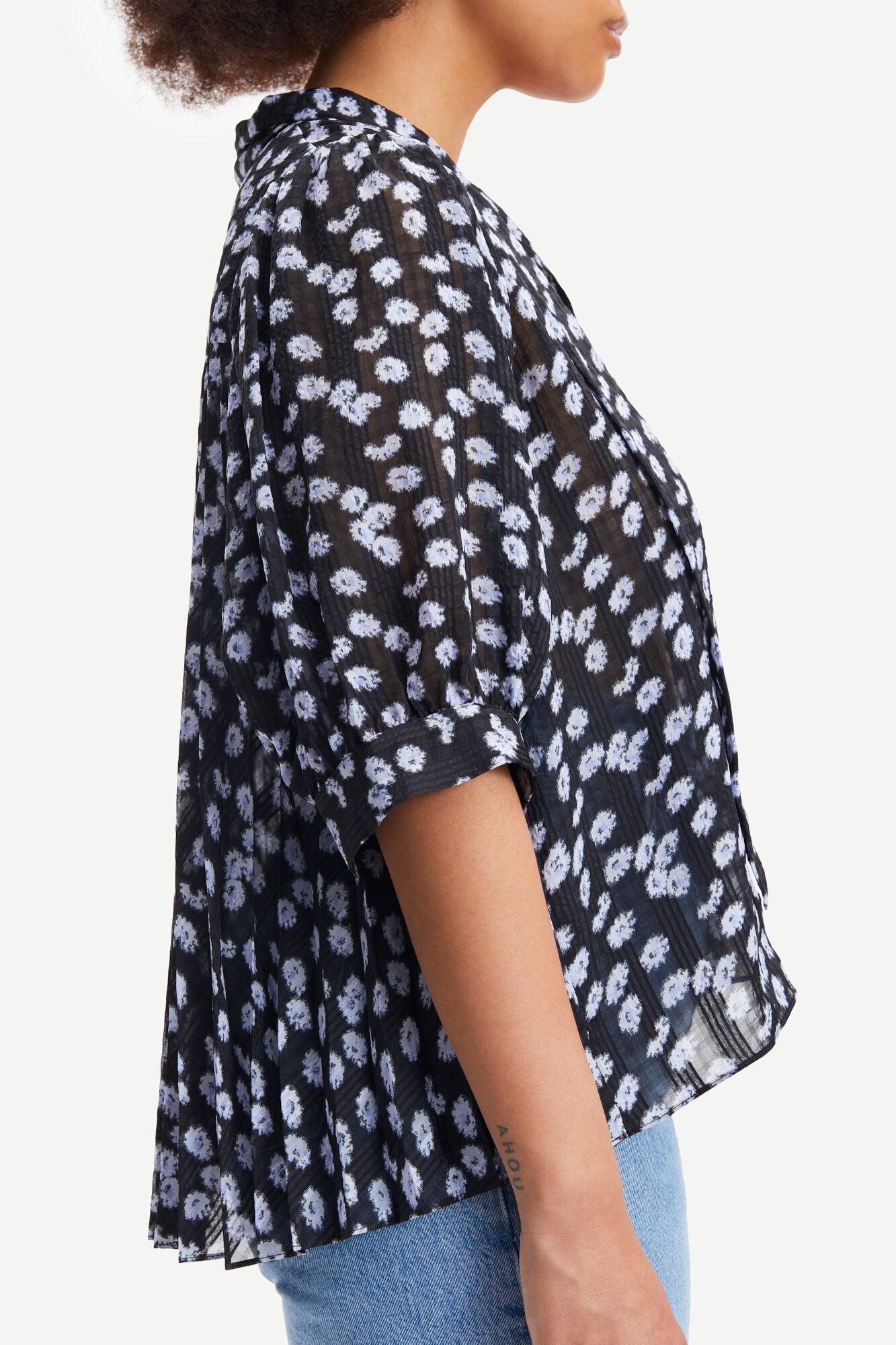 Dorothe SS Blouse Blue Meadow - No22 Damplassen