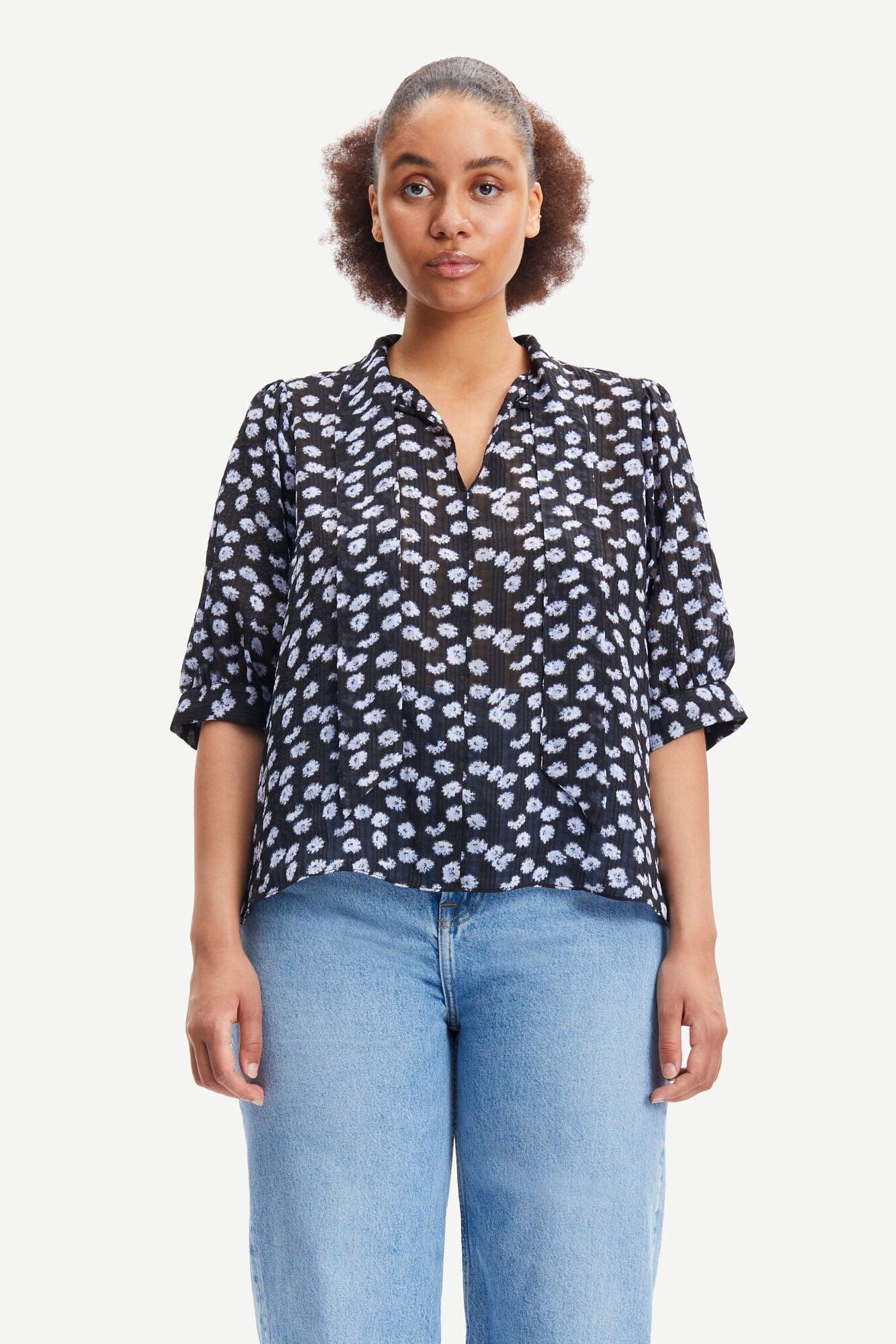 Dorothe SS Blouse Blue Meadow - No22 Damplassen