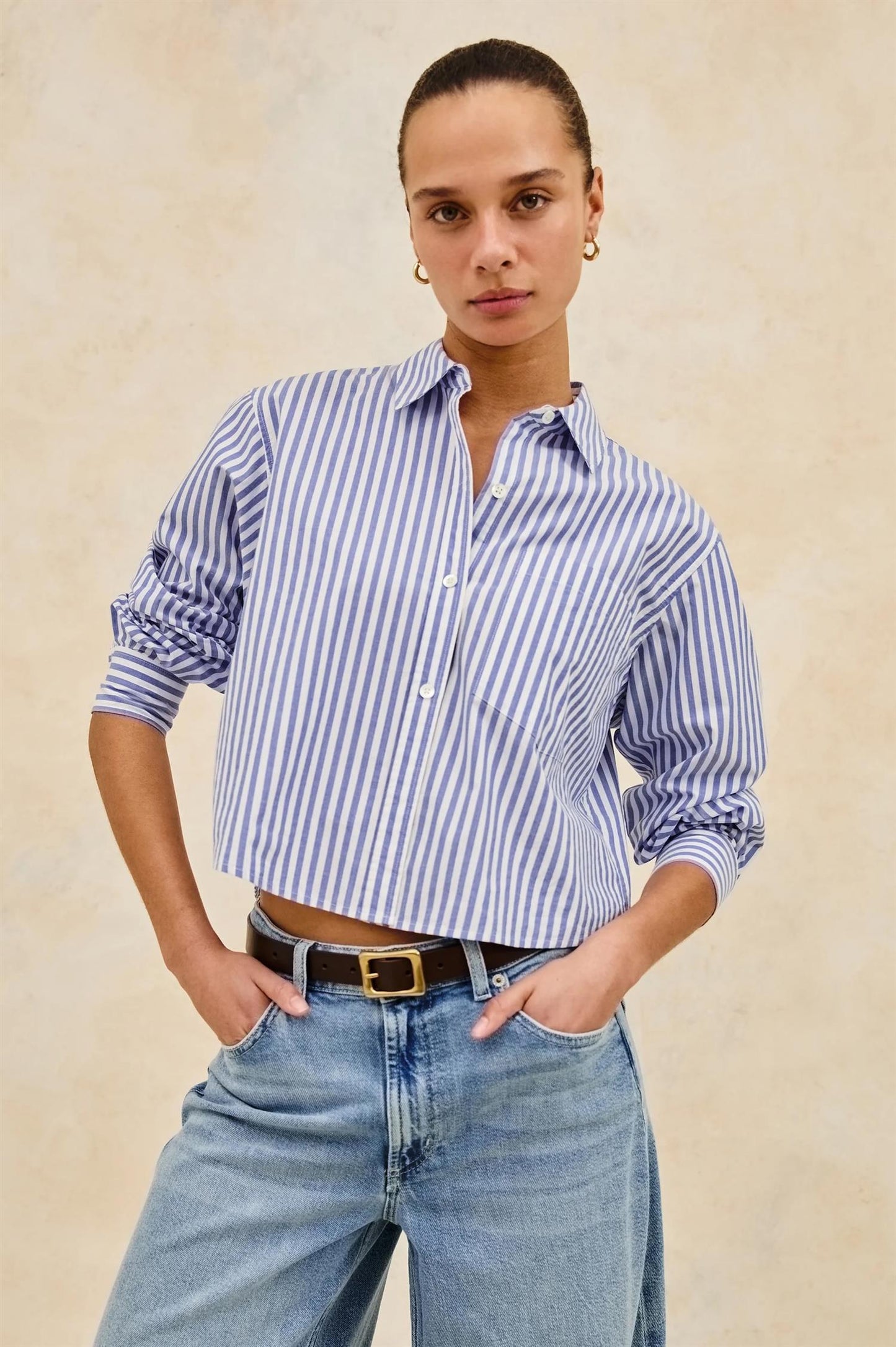 Ramy Shirt Mariner White Stripe