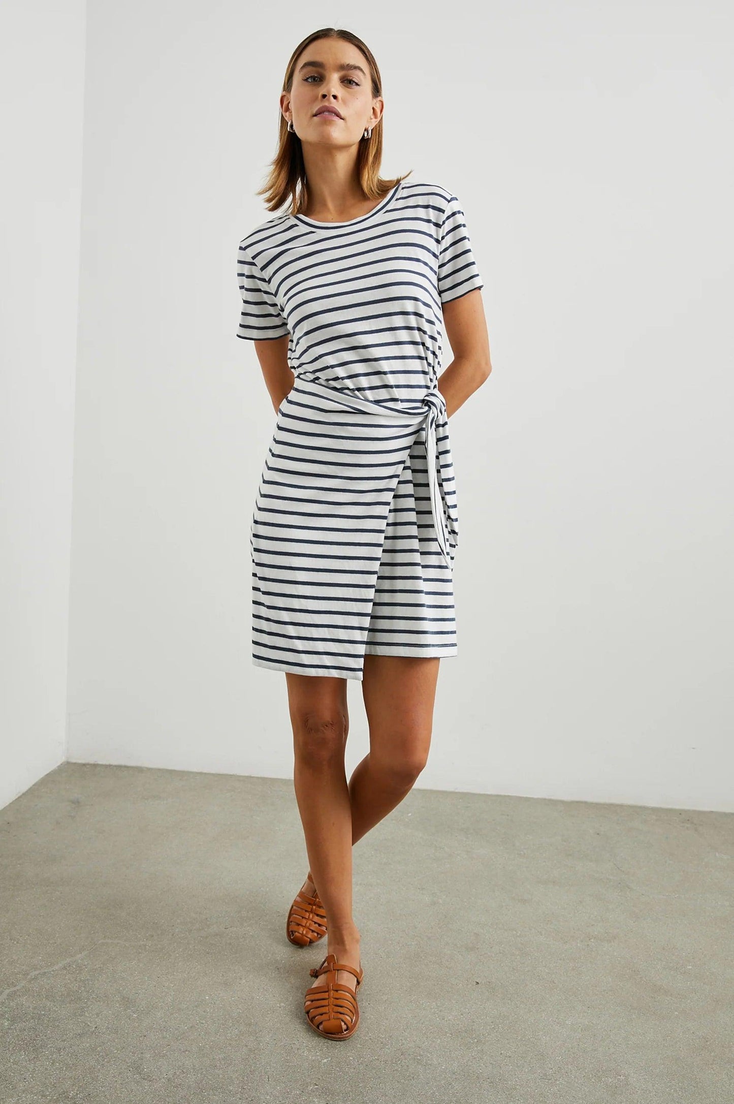 Edie Dress Ivory Navy Stripe - No22 Damplassen