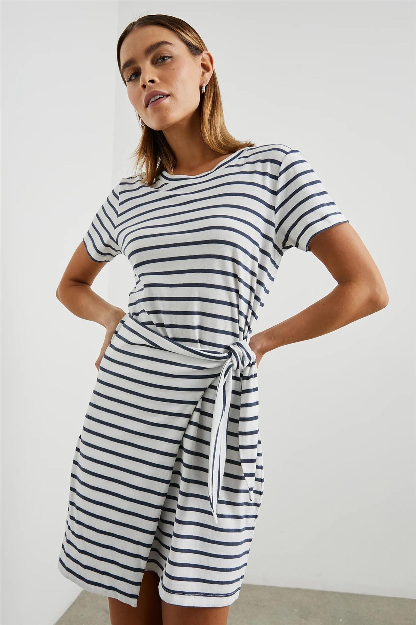 Edie Dress Ivory Navy Stripe - No22 Damplassen