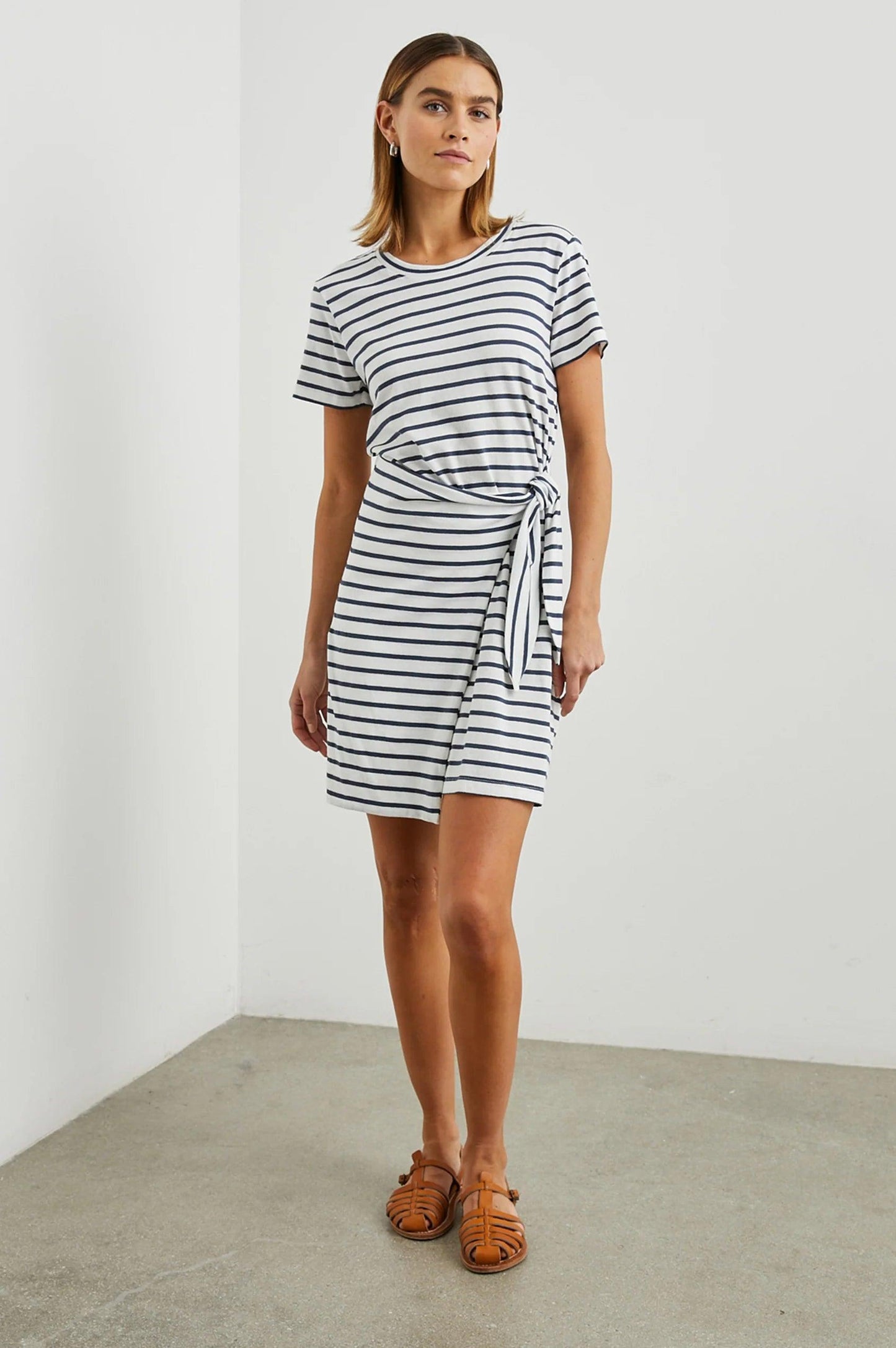 Edie Dress Ivory Navy Stripe - No22 Damplassen