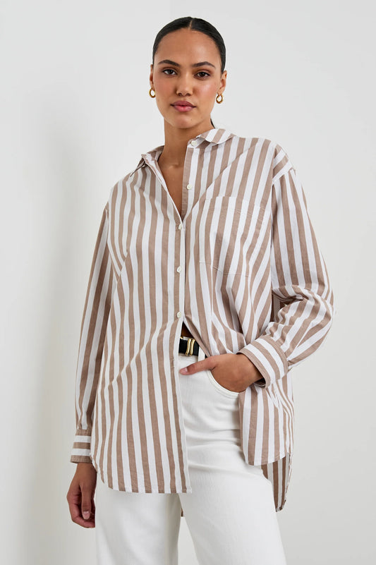Elsa Shirt Russet White Stripe - No22 Damplassen