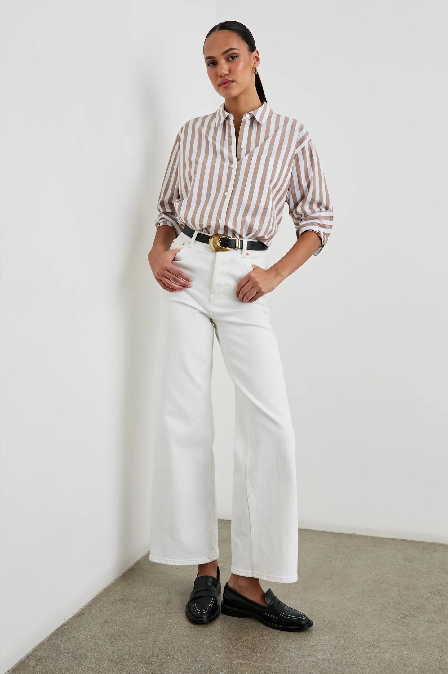 Elsa Shirt Russet White Stripe - No22 Damplassen