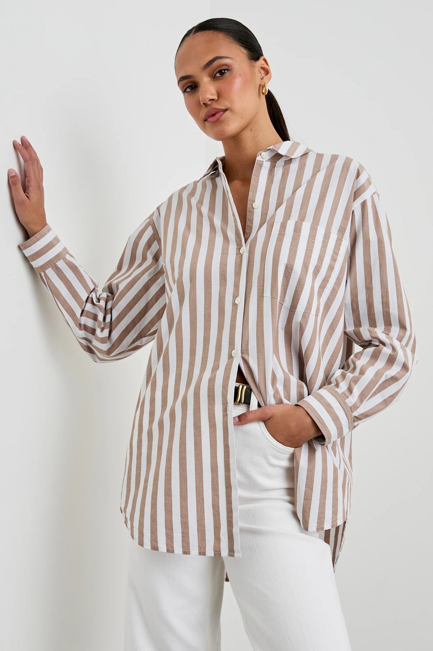 Elsa Shirt Russet White Stripe - No22 Damplassen