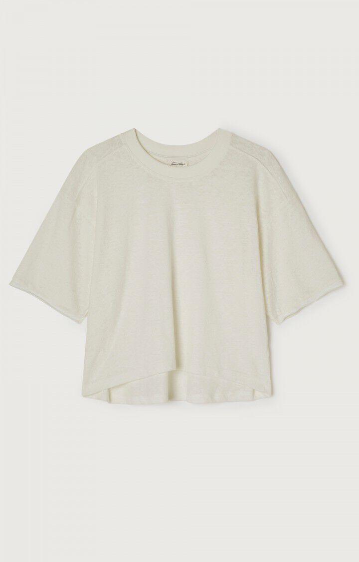 Hvit oversized t-skjorte for dame med korte ermer, minimalistisk design