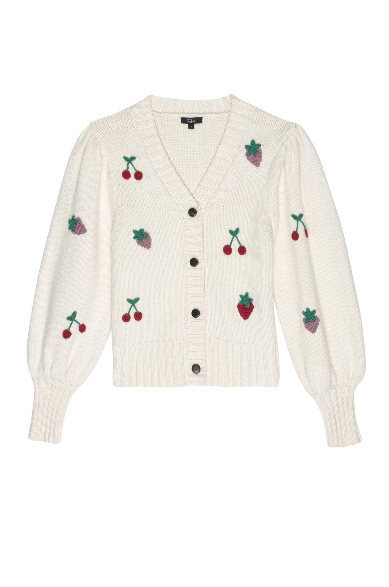 Esther Cardigan Ivory Fruits - No22 Damplassen
