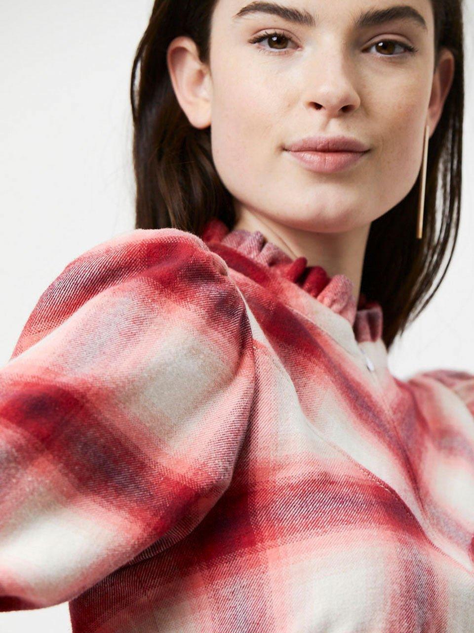 Dante6 - Fayla Ruffle Check Top Pure Red - No22 Damplassen