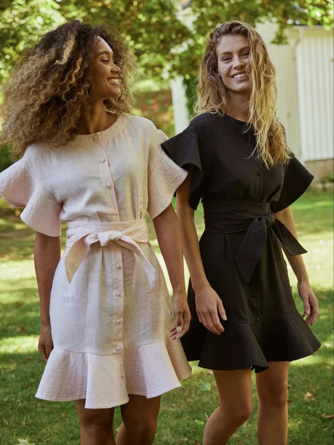 Fia Linen Dress Black - No22 Damplassen