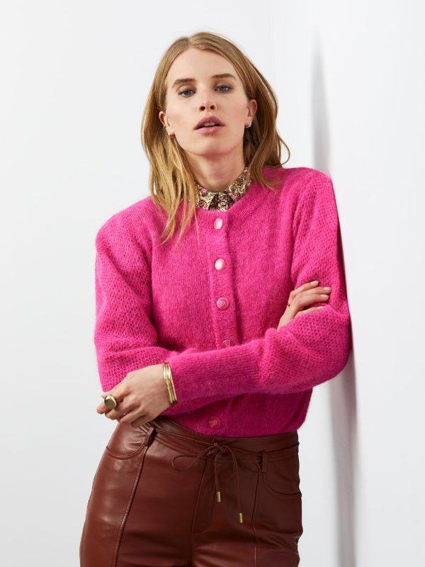 Handsome Mixed Knit Cardigan Pink Energy - No22 Damplassen