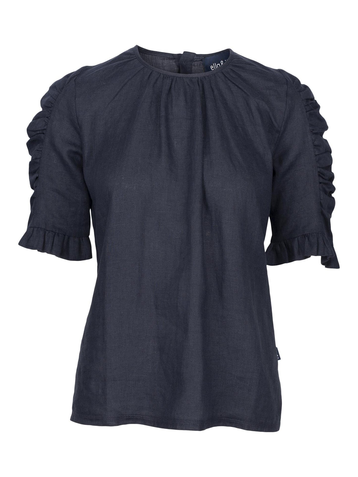 Hanne Linen Top Navy - No22 Damplassen